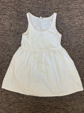 American Eagle Outfitters White Corduroy Sleeveless Dress